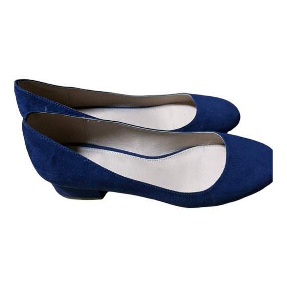 Aldo Low Block Heel Velvet Royal Blue Heels Size 9.5 Women Business Office Siren - Picture 5 of 6